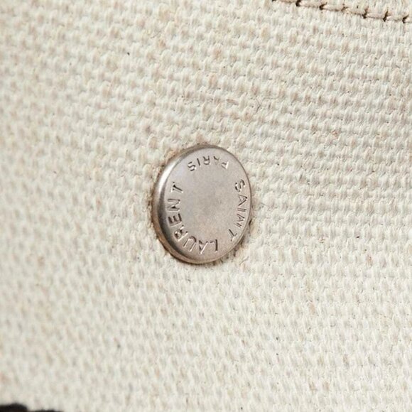 Yves Saint Laurent Natural Linen And Leather Rive Gauche North/South Tote Bag - Picture 8 of 10